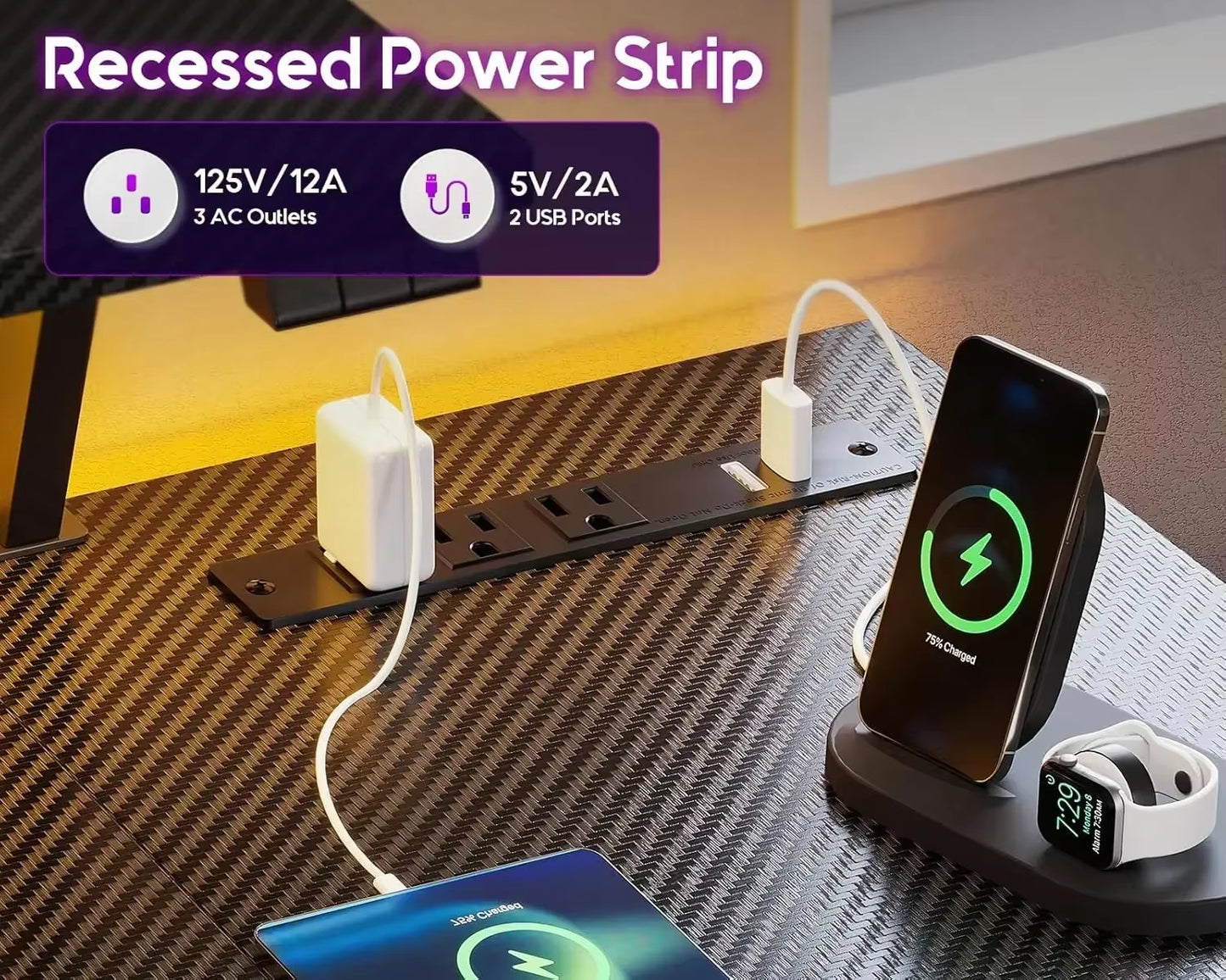 Small Gaming Desk with LED Lights & Power Outlets, 39 Inch L Shaped Gaming Computer Desk with Storage Shelf, Gamer Desk