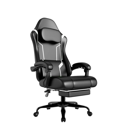 Ergonomic Gaming Chair, Electronic Gaming Chair with Pocket Spring Pad and Footrest, Height Adjustable Computer Chair