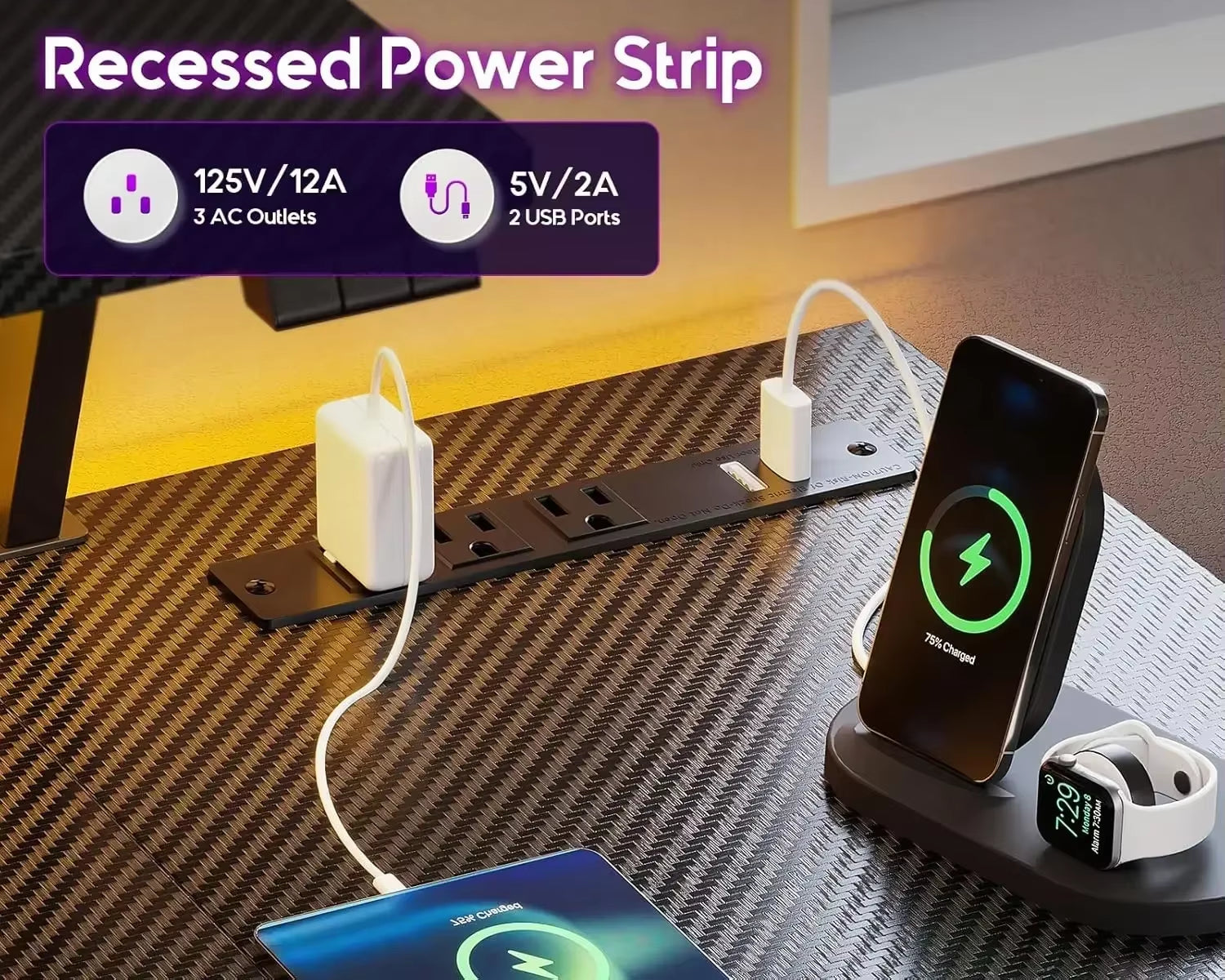 Small Gaming Desk with LED Lights & Power Outlets, 39 Inch L Shaped Gaming Computer Desk with Storage Shelf, Gamer Desk