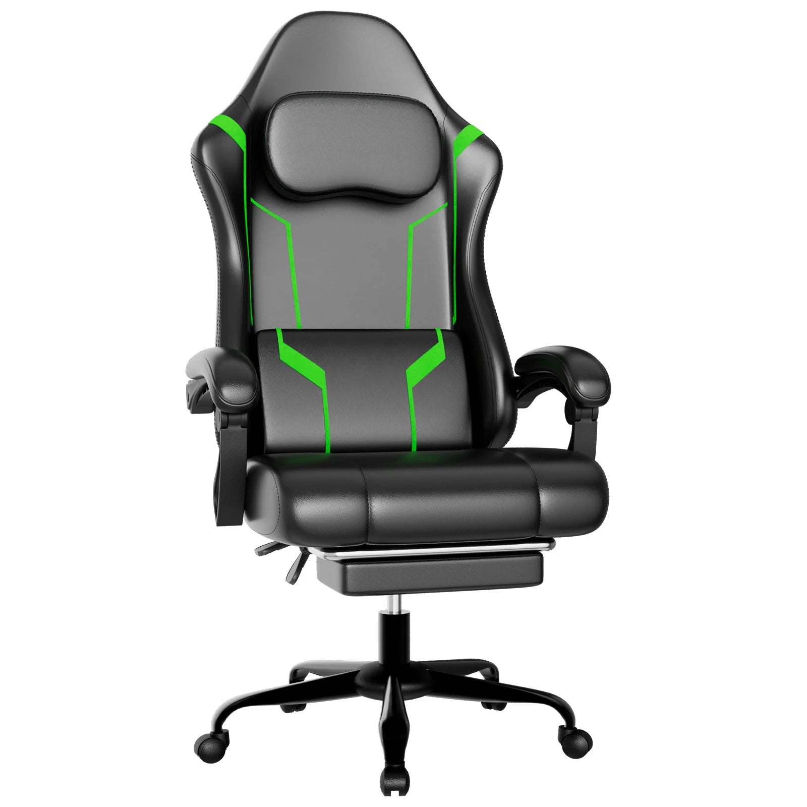 Ergonomic Gaming Chair, Electronic Gaming Chair with Pocket Spring Pad and Footrest, Height Adjustable Computer Chair